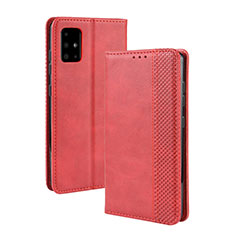 Leather Case Stands Flip Cover Holder BY4 for Samsung Galaxy A71 5G Red