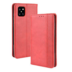 Leather Case Stands Flip Cover Holder BY4 for Samsung Galaxy A81 Red