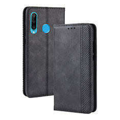 Leather Case Stands Flip Cover Holder BY4 for Samsung Galaxy M30 Black