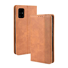 Leather Case Stands Flip Cover Holder BY4 for Samsung Galaxy S20 5G Brown