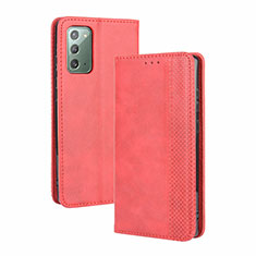 Leather Case Stands Flip Cover Holder BY4 for Samsung Galaxy S20 FE 5G Red