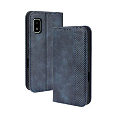 Leather Case Stands Flip Cover Holder BY4 for Sharp Aquos wish Blue