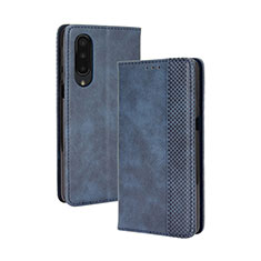 Leather Case Stands Flip Cover Holder BY4 for Sharp Aquos Zero5G basic Blue