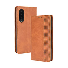 Leather Case Stands Flip Cover Holder BY4 for Sharp Aquos Zero5G basic Brown