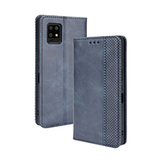 Leather Case Stands Flip Cover Holder BY4 for Sharp Aquos Zero6 Blue