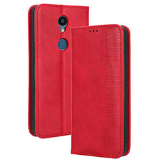 Leather Case Stands Flip Cover Holder BY4 for Sharp Rouvo V Red