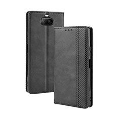 Leather Case Stands Flip Cover Holder BY4 for Sony Xperia 8 Black