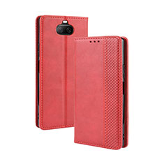 Leather Case Stands Flip Cover Holder BY4 for Sony Xperia 8 Red