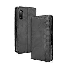 Leather Case Stands Flip Cover Holder BY4 for Sony Xperia Ace II Black