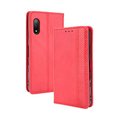Leather Case Stands Flip Cover Holder BY4 for Sony Xperia Ace II Red