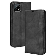 Leather Case Stands Flip Cover Holder BY4 for Wiko T3 Black