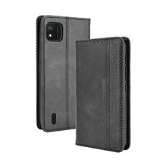 Leather Case Stands Flip Cover Holder BY4 for Wiko Y62 Black