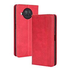 Leather Case Stands Flip Cover Holder BY4 for Xiaomi Mi 10i 5G Red