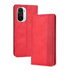 Leather Case Stands Flip Cover Holder BY4 for Xiaomi Mi 11i 5G Red