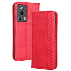 Leather Case Stands Flip Cover Holder BY4 for Xiaomi Mi 13 Lite 5G Red