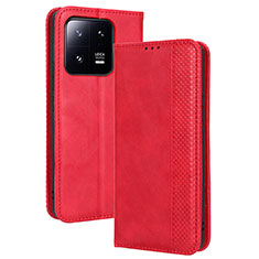 Leather Case Stands Flip Cover Holder BY4 for Xiaomi Mi 13 Pro 5G Red