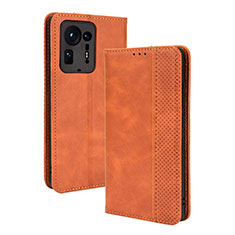 Leather Case Stands Flip Cover Holder BY4 for Xiaomi Mi Mix 4 5G Brown