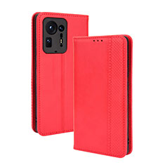 Leather Case Stands Flip Cover Holder BY4 for Xiaomi Mi Mix 4 5G Red