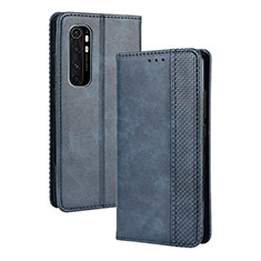 Leather Case Stands Flip Cover Holder BY4 for Xiaomi Mi Note 10 Lite Blue