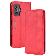 Leather Case Stands Flip Cover Holder BY4 for Xiaomi Poco F4 GT 5G Red