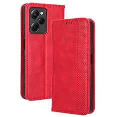 Leather Case Stands Flip Cover Holder BY4 for Xiaomi Poco X5 Pro 5G Red