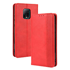 Leather Case Stands Flip Cover Holder BY4 for Xiaomi Redmi 10X 5G Red