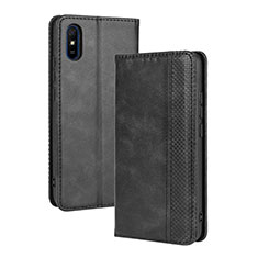 Leather Case Stands Flip Cover Holder BY4 for Xiaomi Redmi 9A Black