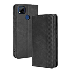 Leather Case Stands Flip Cover Holder BY4 for Xiaomi Redmi 9C Black