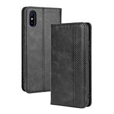 Leather Case Stands Flip Cover Holder BY4 for Xiaomi Redmi 9i Black