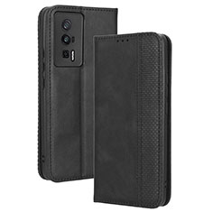 Leather Case Stands Flip Cover Holder BY4 for Xiaomi Redmi K60 5G Black