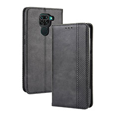 Leather Case Stands Flip Cover Holder BY4 for Xiaomi Redmi Note 9 Black