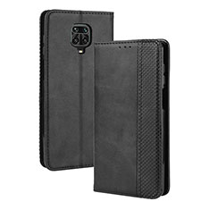 Leather Case Stands Flip Cover Holder BY4 for Xiaomi Redmi Note 9 Pro Max Black
