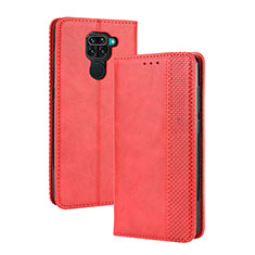 Leather Case Stands Flip Cover Holder BY4 for Xiaomi Redmi Note 9 Red