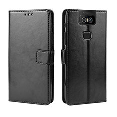 Leather Case Stands Flip Cover Holder BY5 for Asus Zenfone 6 ZS630KL Black