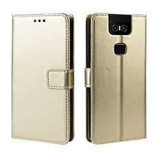 Leather Case Stands Flip Cover Holder BY5 for Asus Zenfone 6 ZS630KL Gold