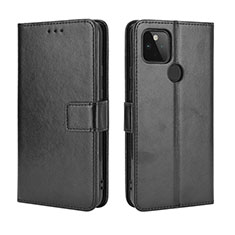 Leather Case Stands Flip Cover Holder BY5 for Google Pixel 5 XL 5G Black