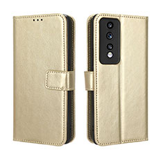 Leather Case Stands Flip Cover Holder BY5 for Huawei Honor 80 GT 5G Gold