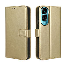 Leather Case Stands Flip Cover Holder BY5 for Huawei Honor 90 Lite 5G Gold
