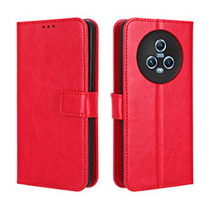 Leather Case Stands Flip Cover Holder BY5 for Huawei Honor Magic5 5G Red