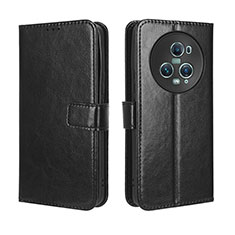 Leather Case Stands Flip Cover Holder BY5 for Huawei Honor Magic5 Pro 5G Black