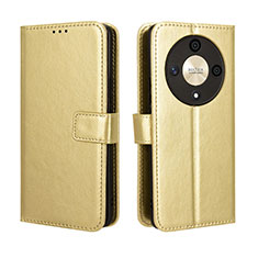 Leather Case Stands Flip Cover Holder BY5 for Huawei Honor Magic6 Lite 5G Gold