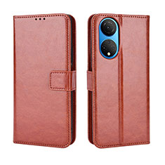 Leather Case Stands Flip Cover Holder BY5 for Huawei Honor X7 Brown