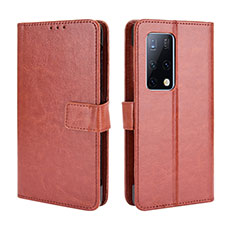 Leather Case Stands Flip Cover Holder BY5 for Huawei Mate X2 Brown