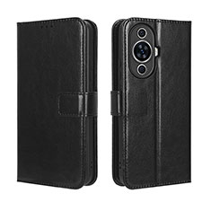 Leather Case Stands Flip Cover Holder BY5 for Huawei Nova 11 Pro Black