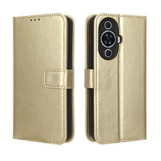 Leather Case Stands Flip Cover Holder BY5 for Huawei Nova 11 Ultra Gold
