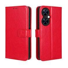 Leather Case Stands Flip Cover Holder BY5 for Huawei Nova 11i Red