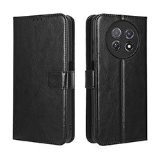 Leather Case Stands Flip Cover Holder BY5 for Huawei Nova Y91 Black