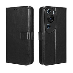 Leather Case Stands Flip Cover Holder BY5 for Huawei P60 Art Black