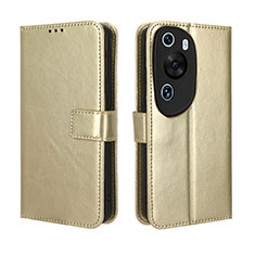 Leather Case Stands Flip Cover Holder BY5 for Huawei P60 Art Gold