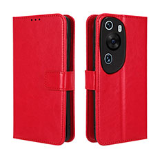 Leather Case Stands Flip Cover Holder BY5 for Huawei P60 Art Red